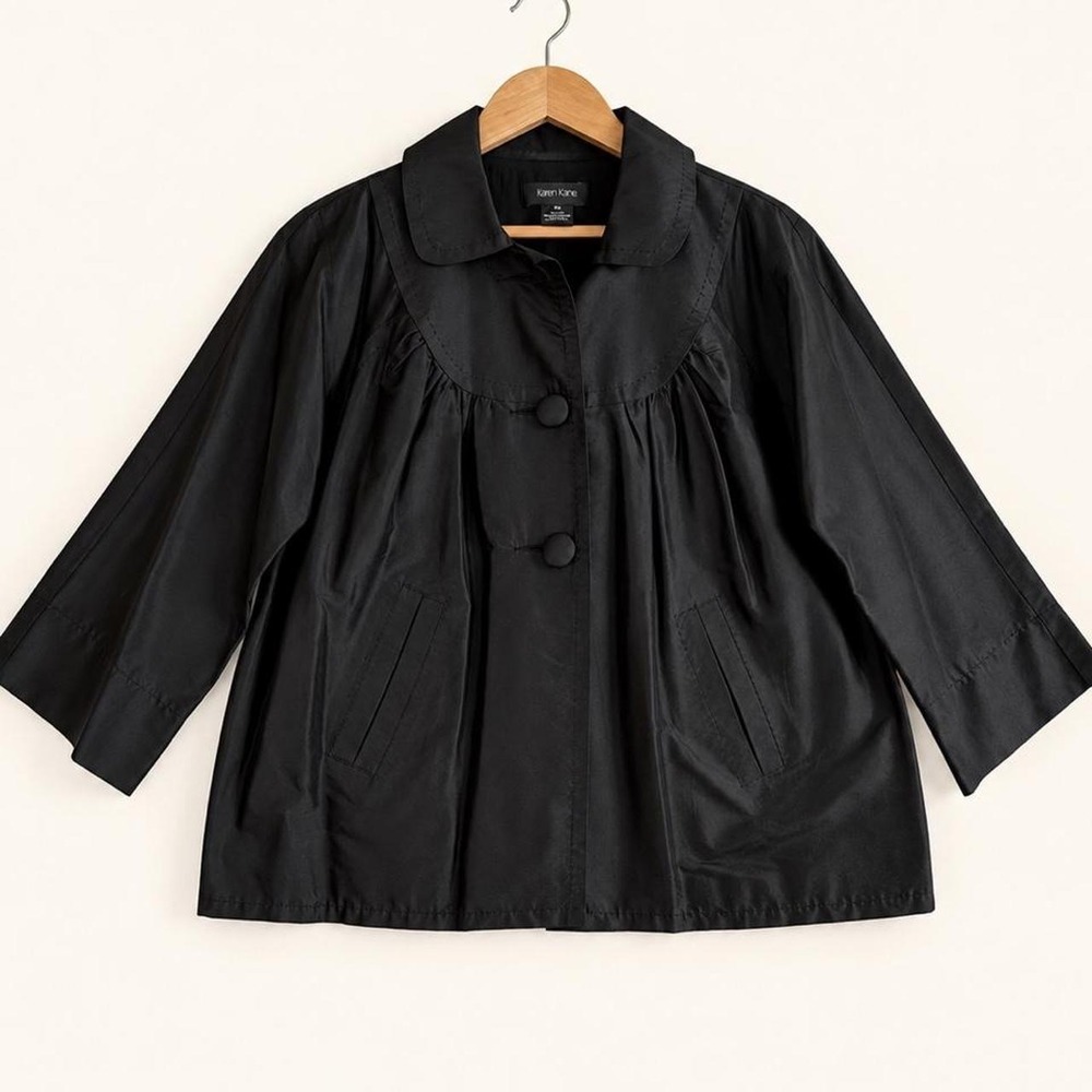 Karen Kane Black Silk Swing Jacket Women XL Lagenlook Evening 1L50019